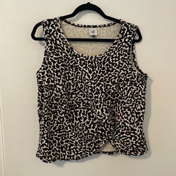 Cabi Cropped Knotty Cheetah Athletic Tank M - Picture 1 of 5